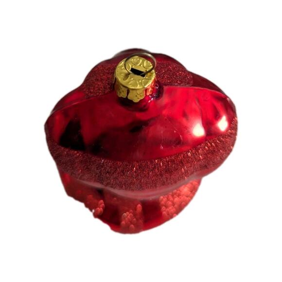 Red King Cobra Snake Christmas Ornament Blown Glass Glitter Blue 4” Serpent - Picture 4 of 10